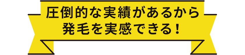 圧倒的な実績があるから発毛を実感できる!